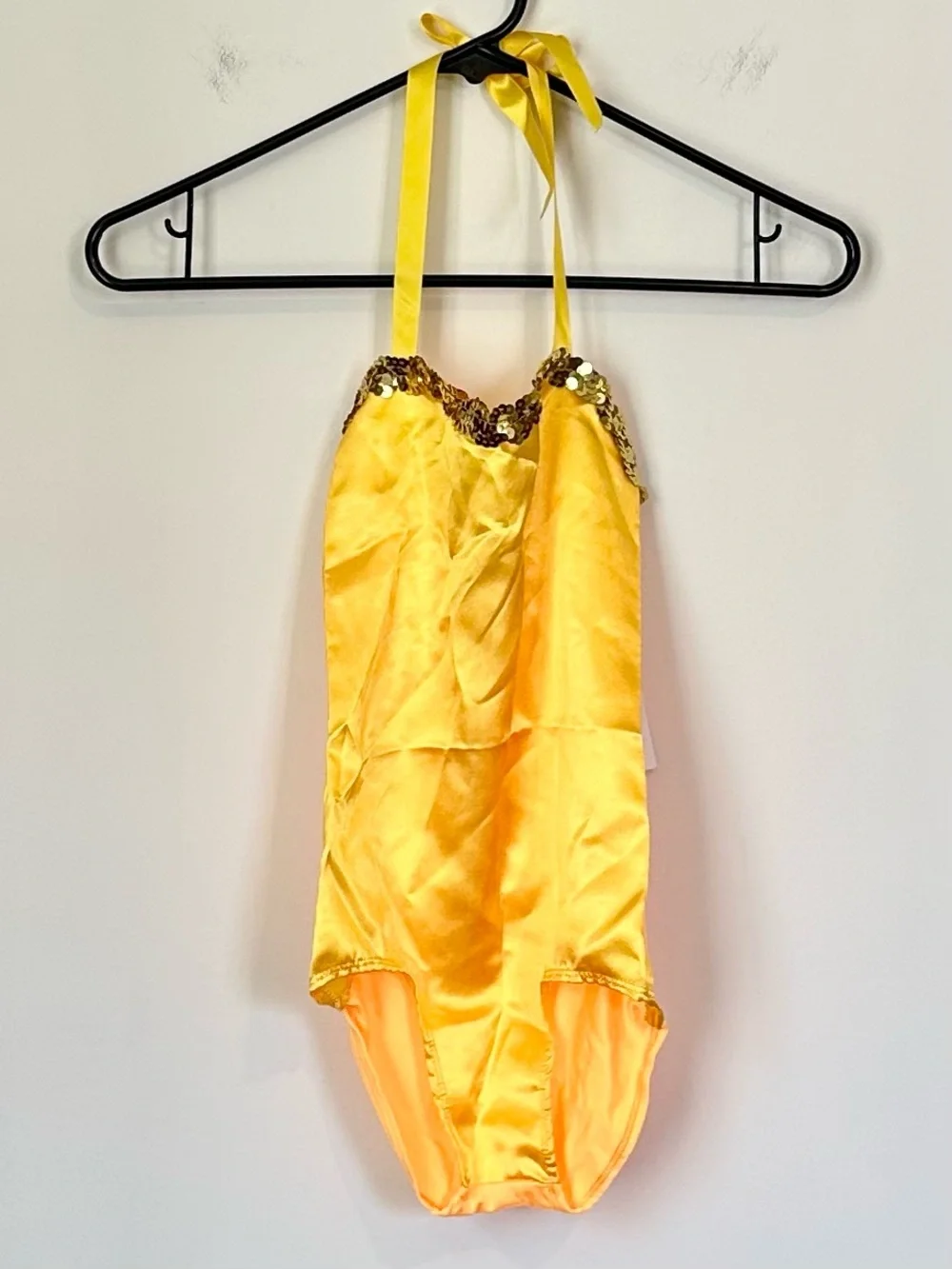 NWT Liberts Yellow Sequin Trim Girls' Leotard Dance Costume - Size: SC